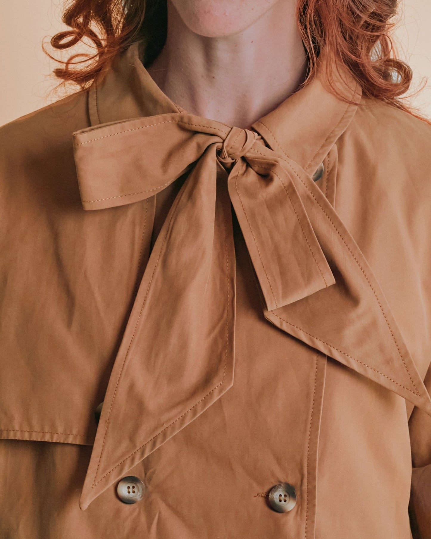 Veste trench - Col à nouer camel
