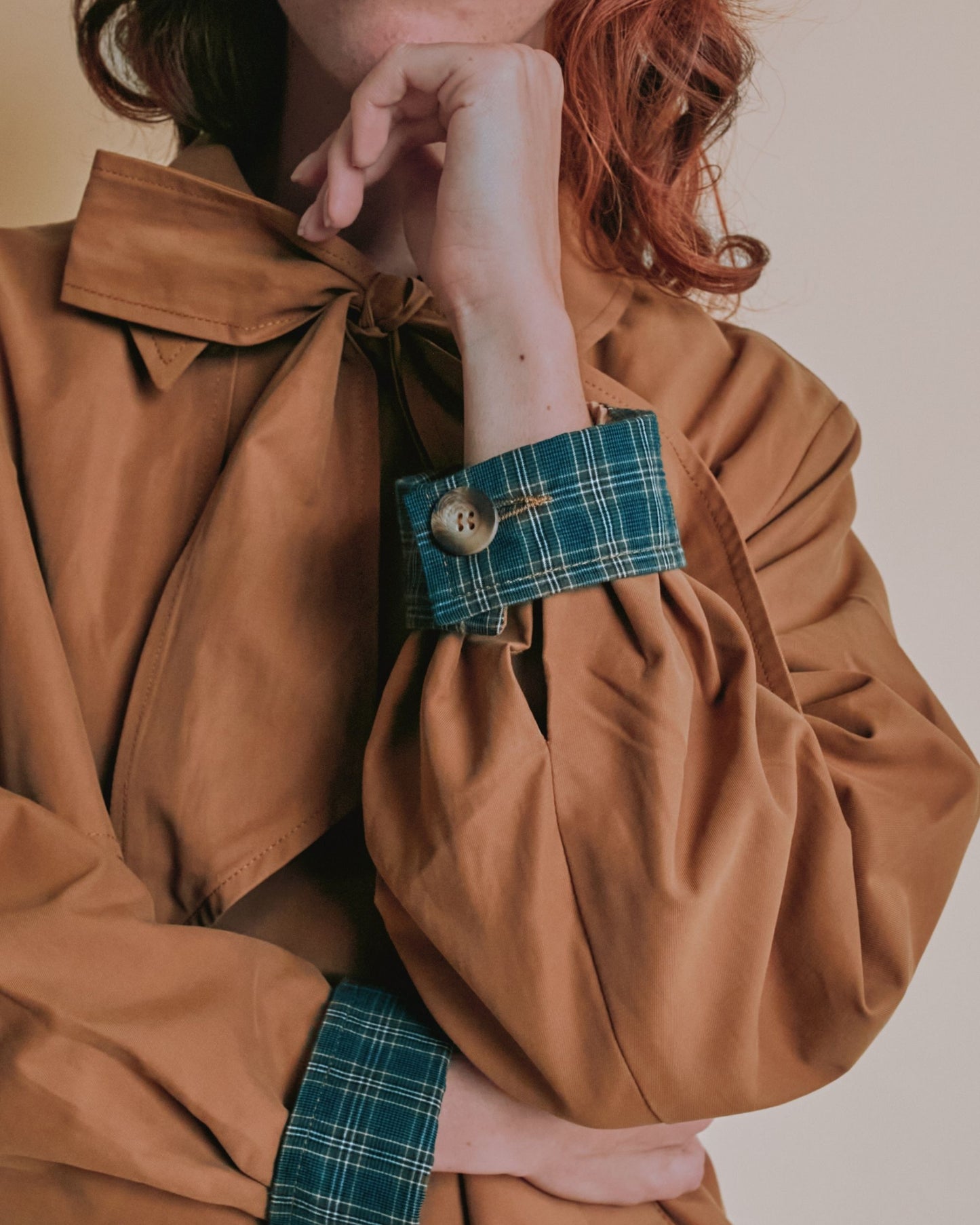 Veste trench - Col à nouer camel