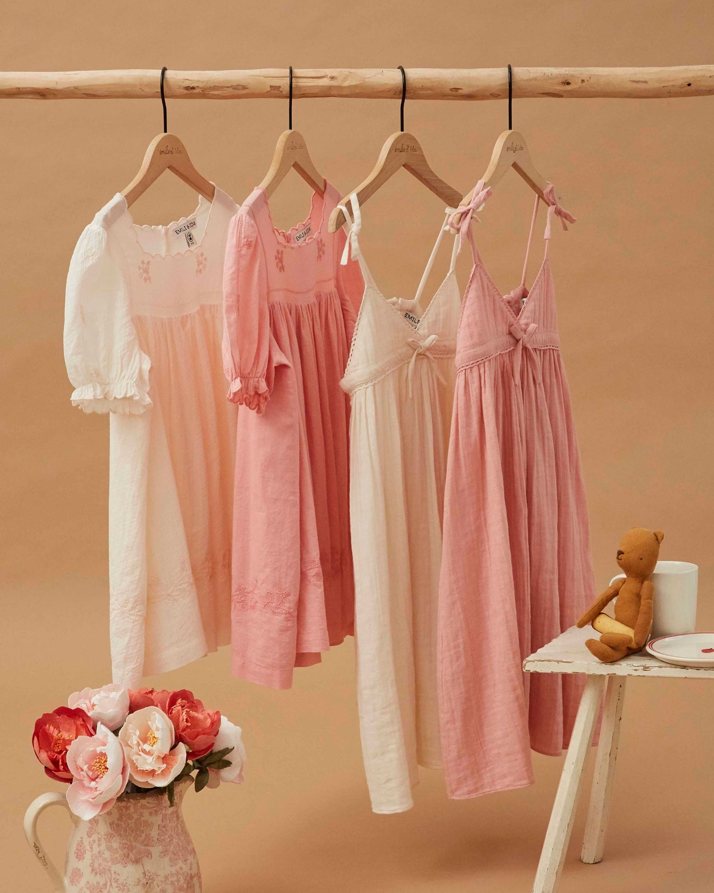 Robe - Bretelles noeuds rose