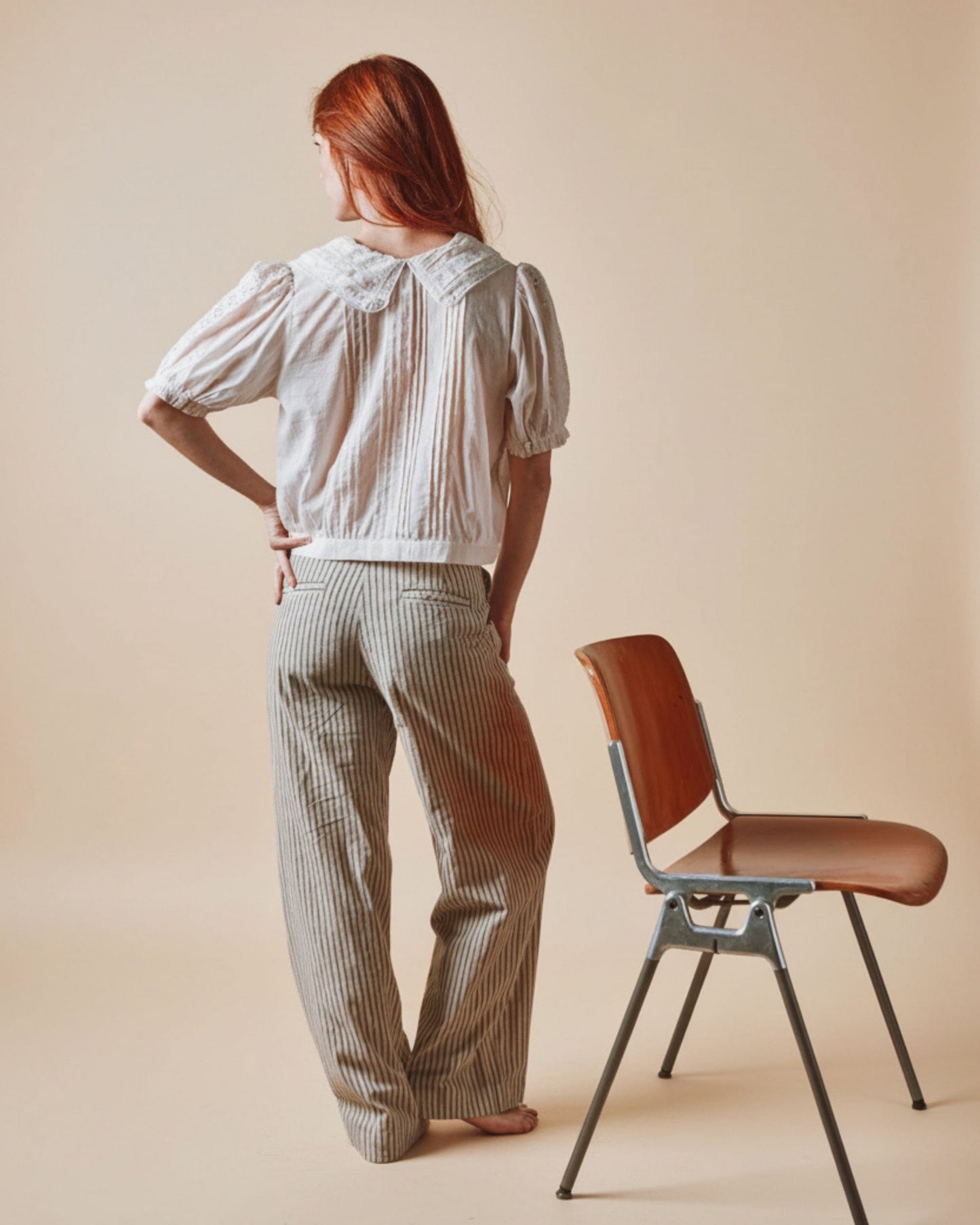 Pantalon - Rayé écru et noir