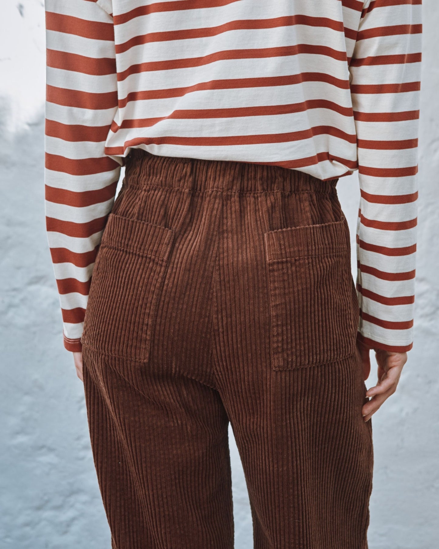 ecru/brick striped sweater
