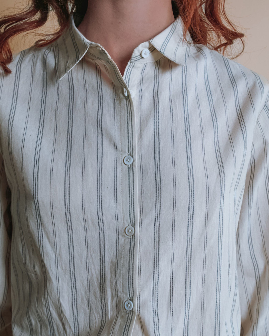Chemise - Rayée khadi écru