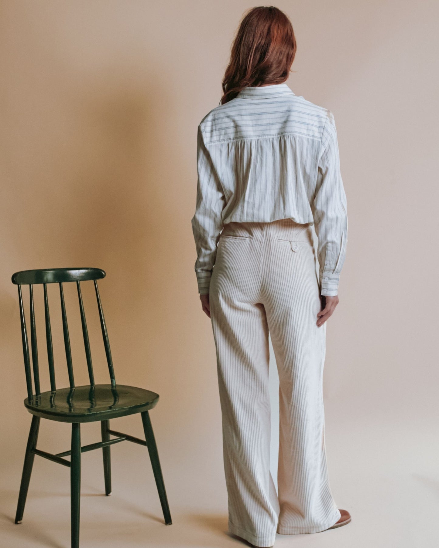 Chemise - Rayée khadi écru