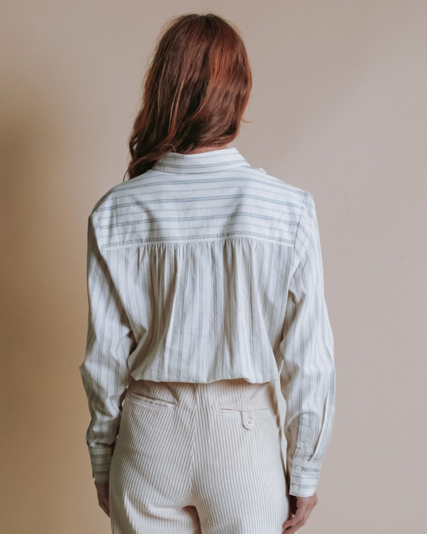 Chemise - Rayée khadi écru