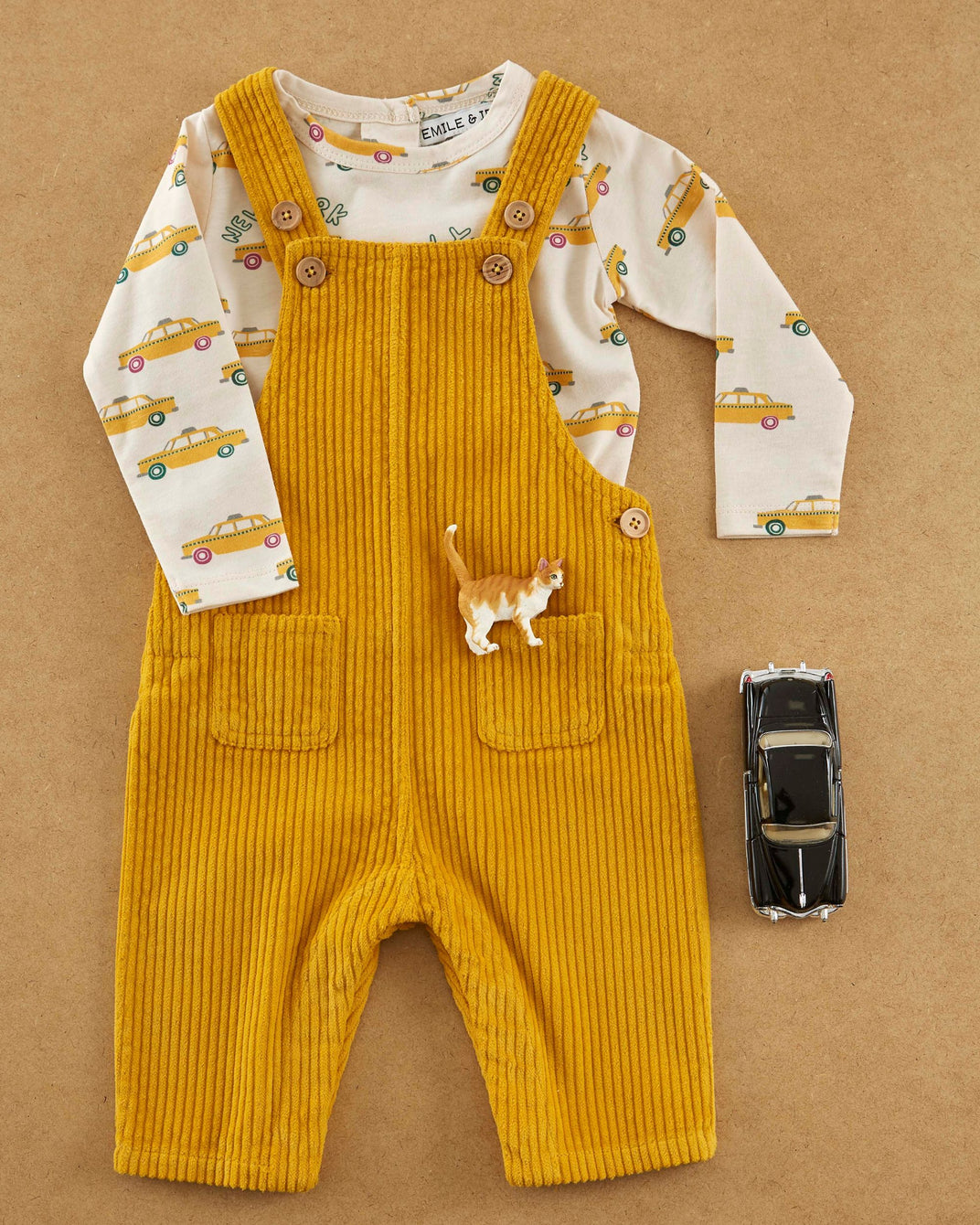 mustard velvet overalls