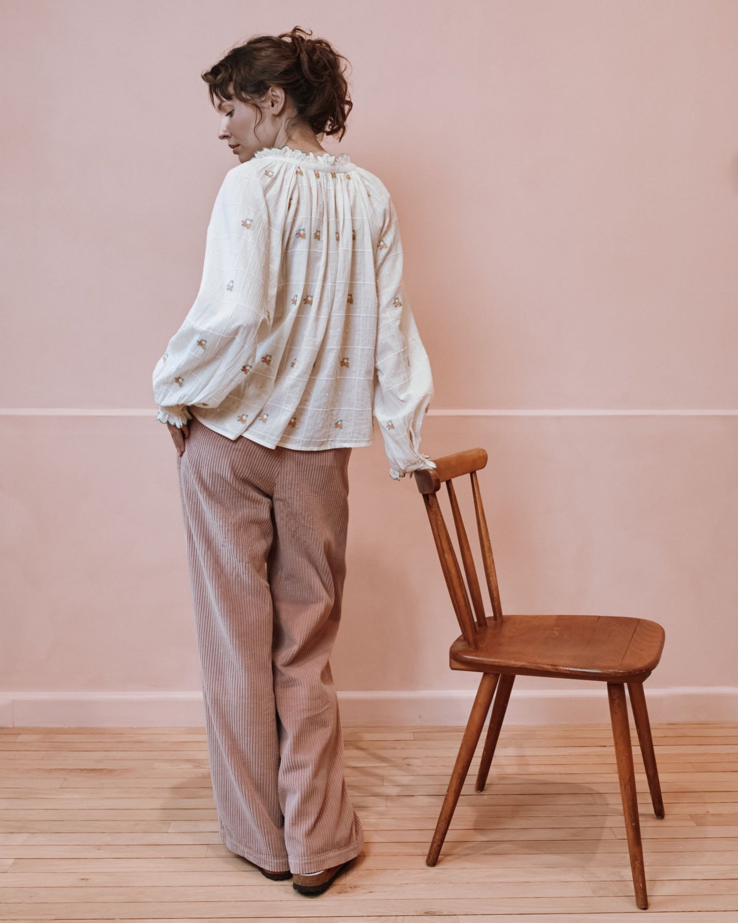 Blouse - Vintage brodée écru