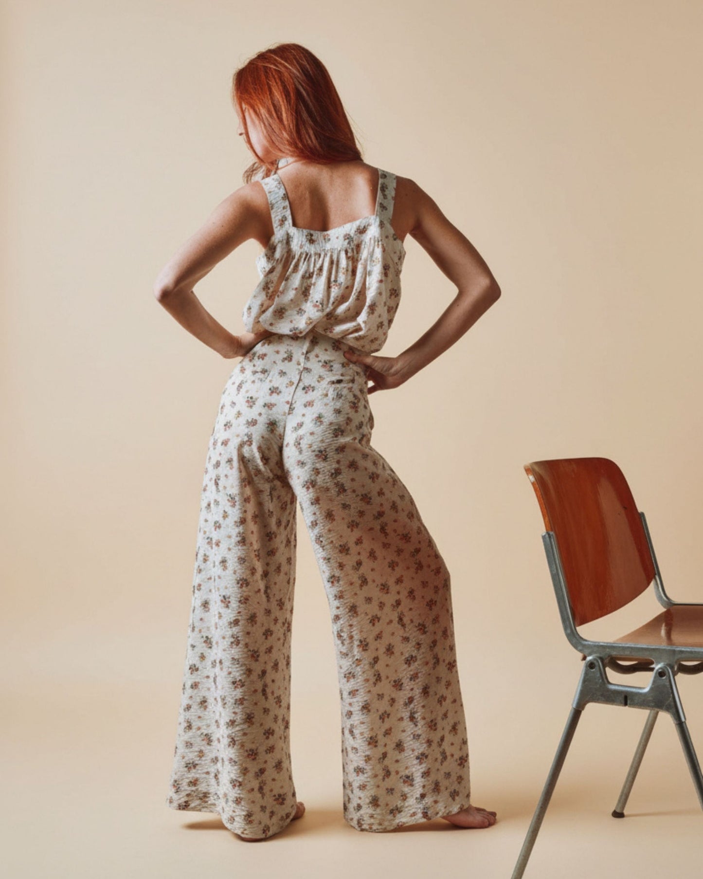 Pantalon - Fleuri écru