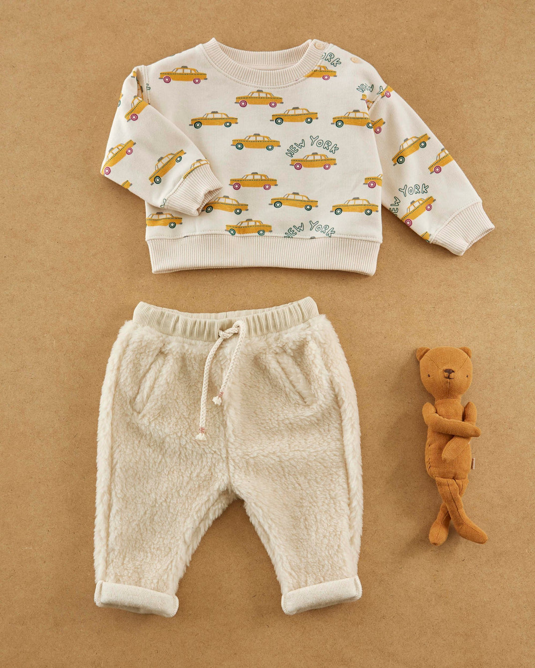 ecru sheepskin pants