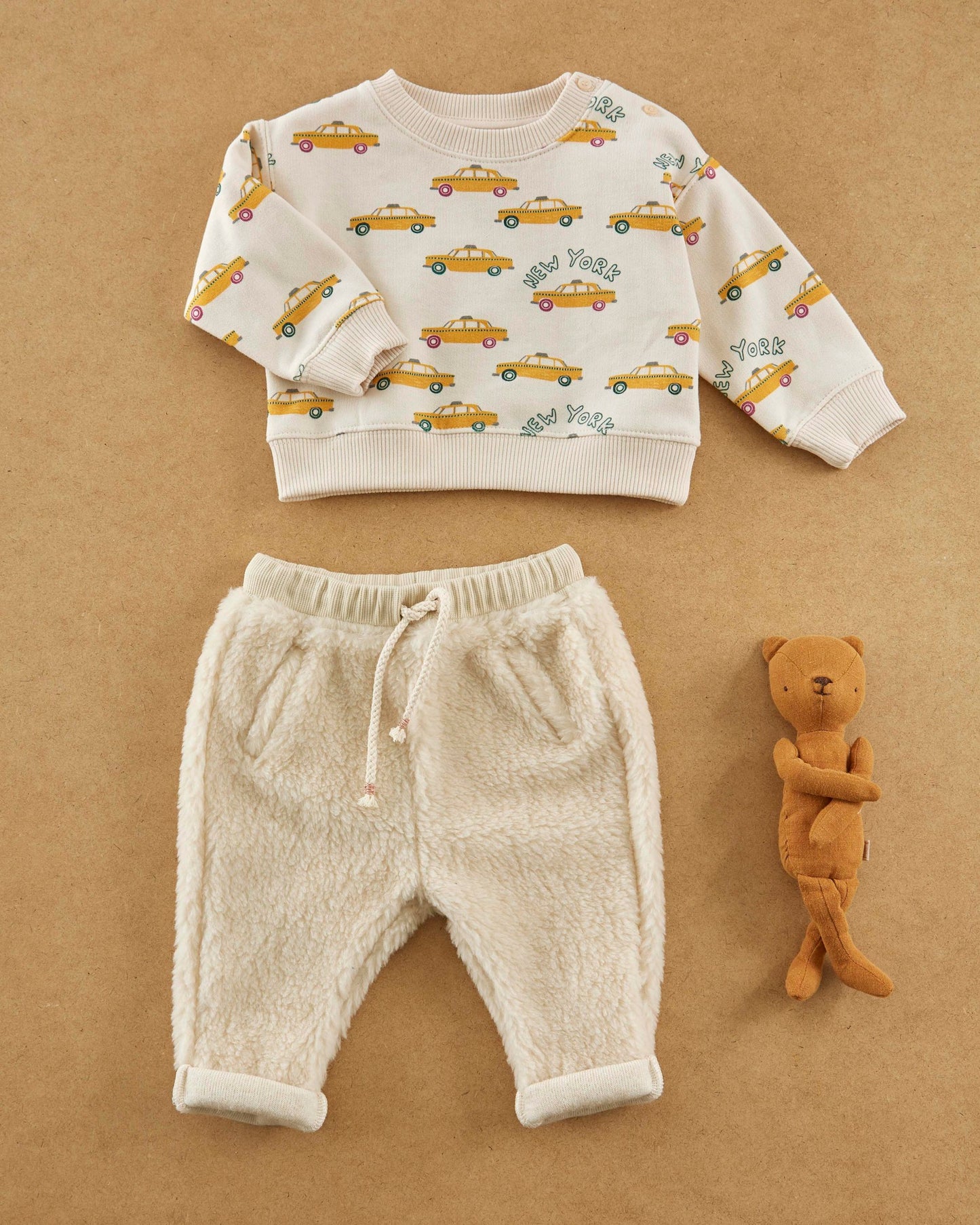 ecru sheepskin pants