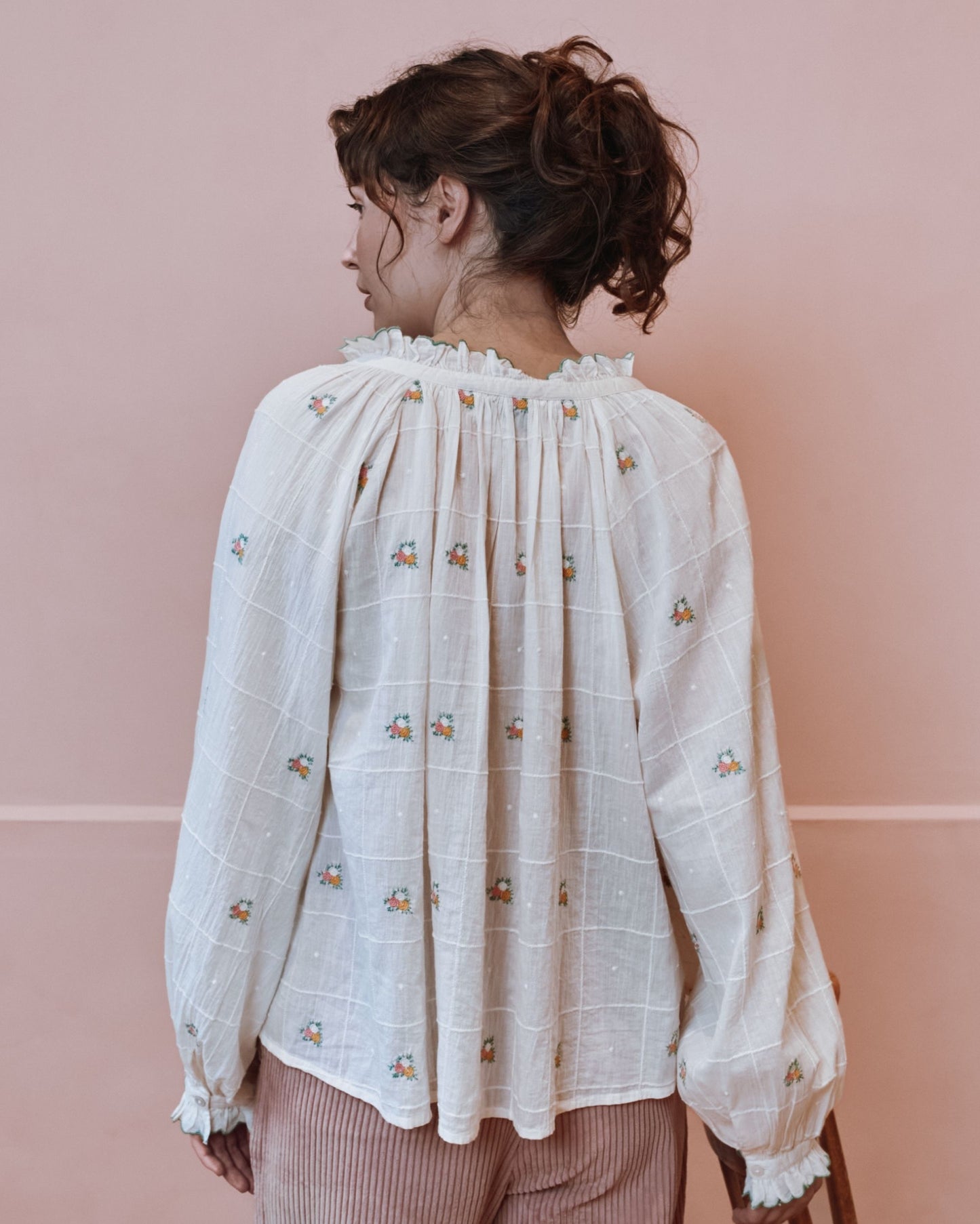 Blouse - Vintage brodée écru