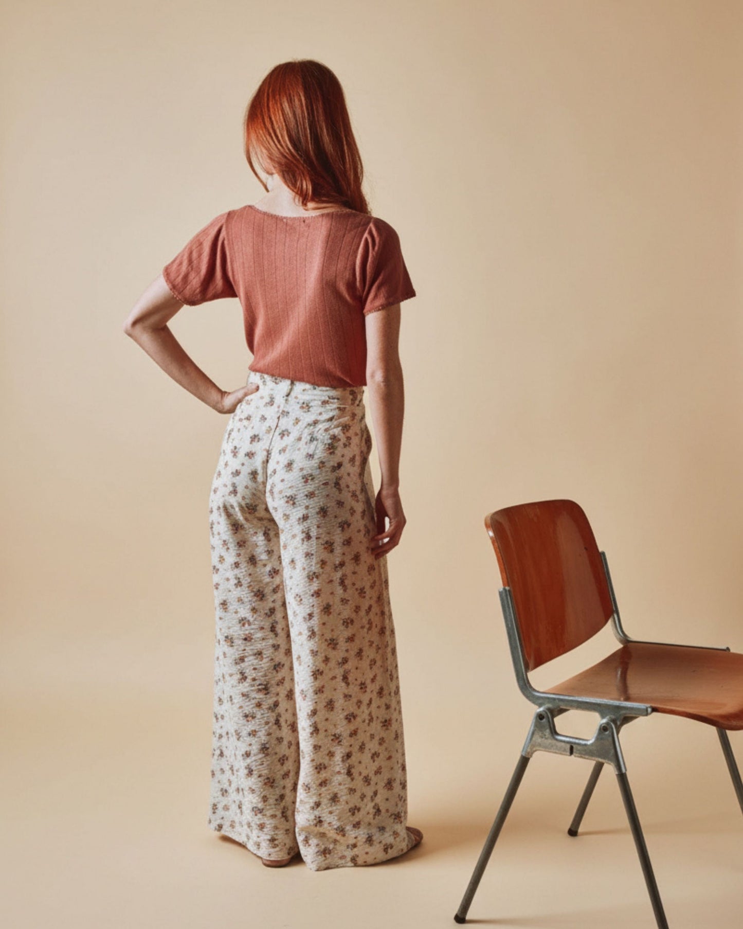 T-shirt - Pointelle modal sienne