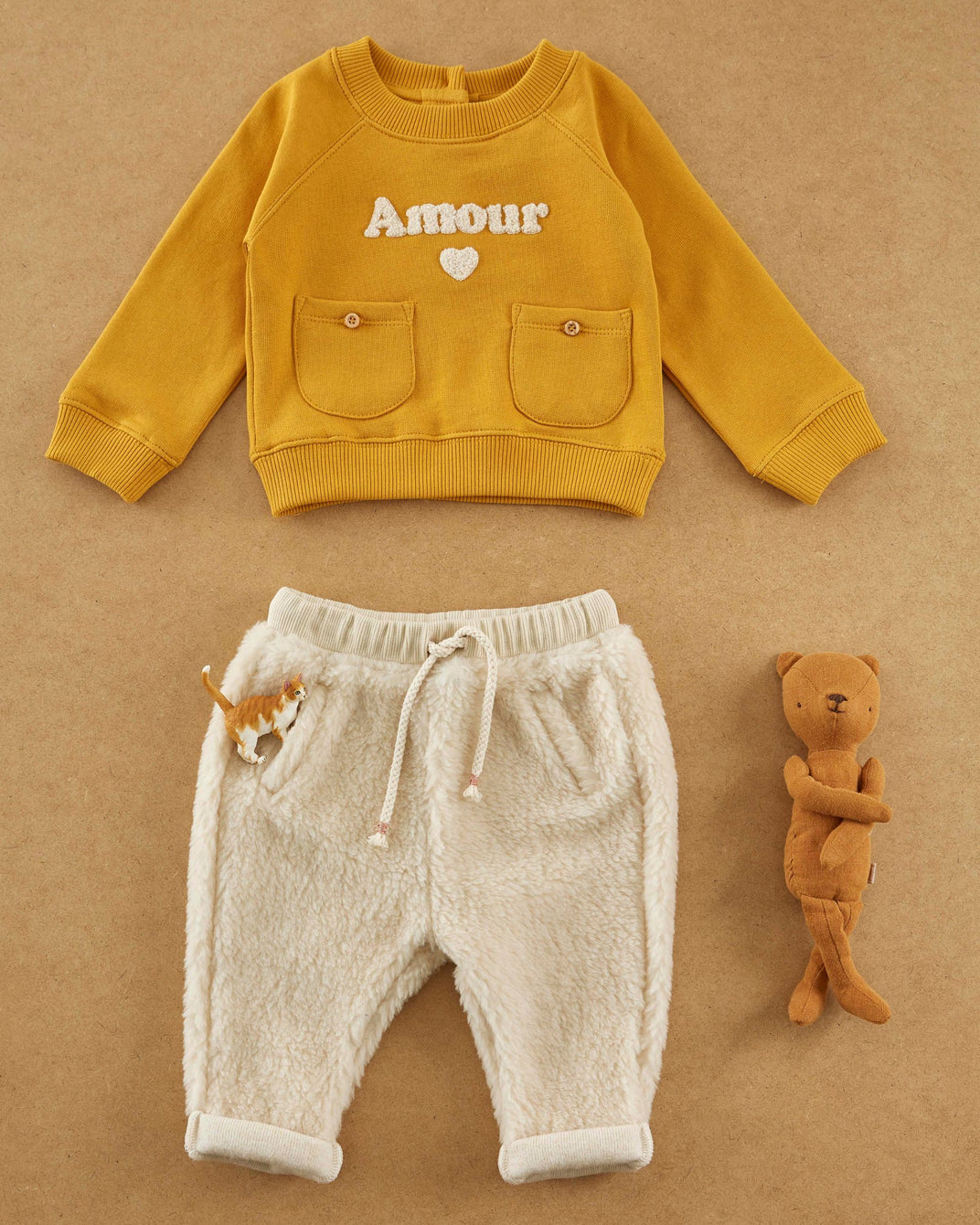 Sweat Amour coton bio moutarde