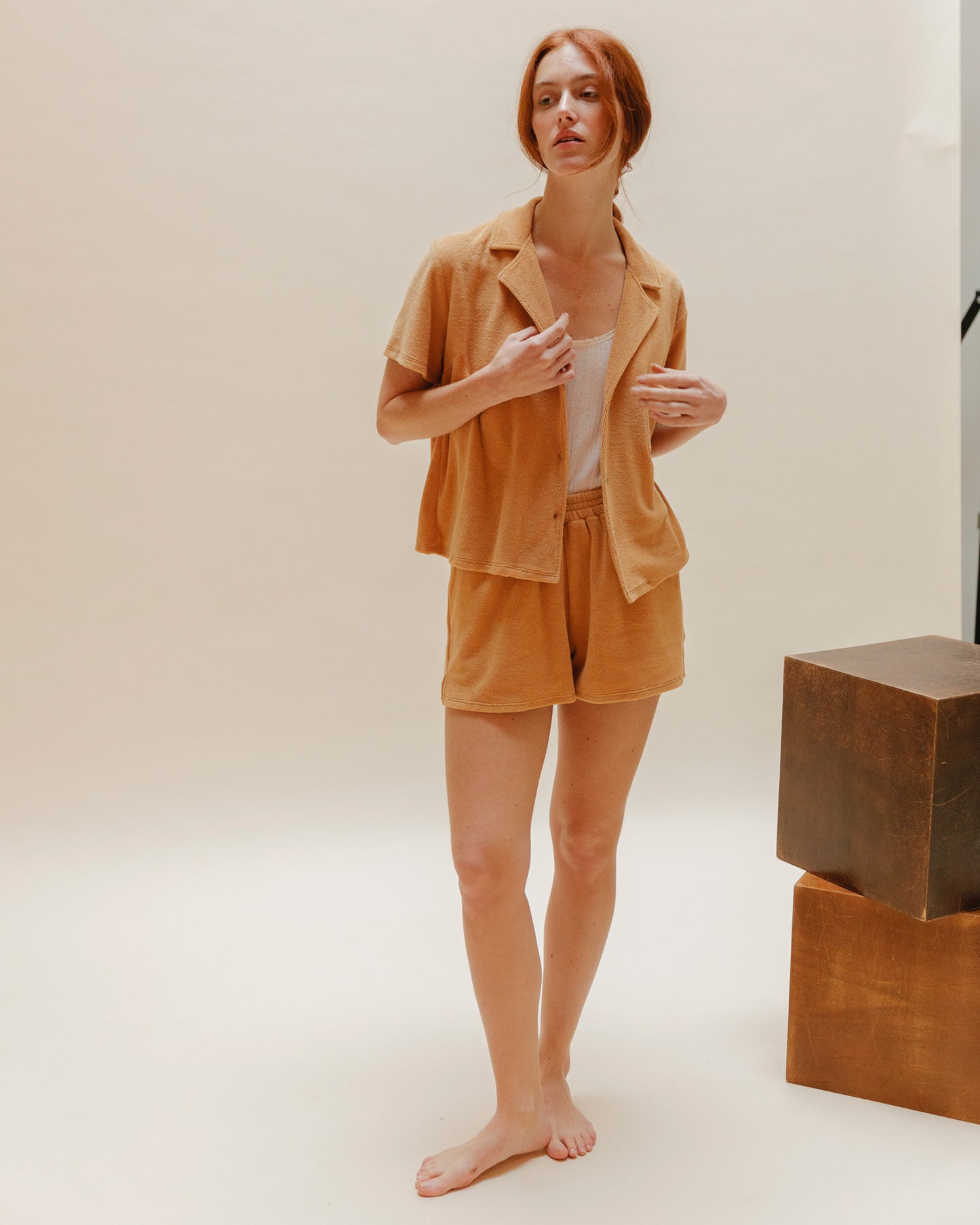 Short - éponge uni miel