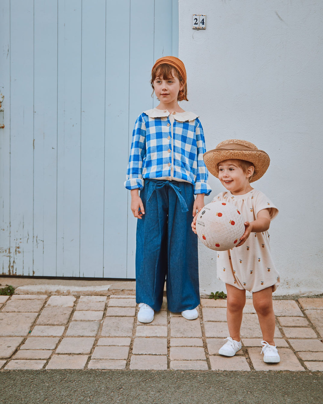 Pantalon - noué chambray bleu foncé