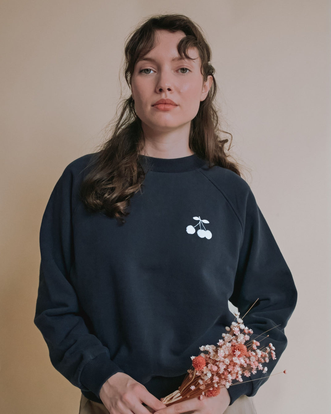 Sweat - Chérie cherry gris foncé