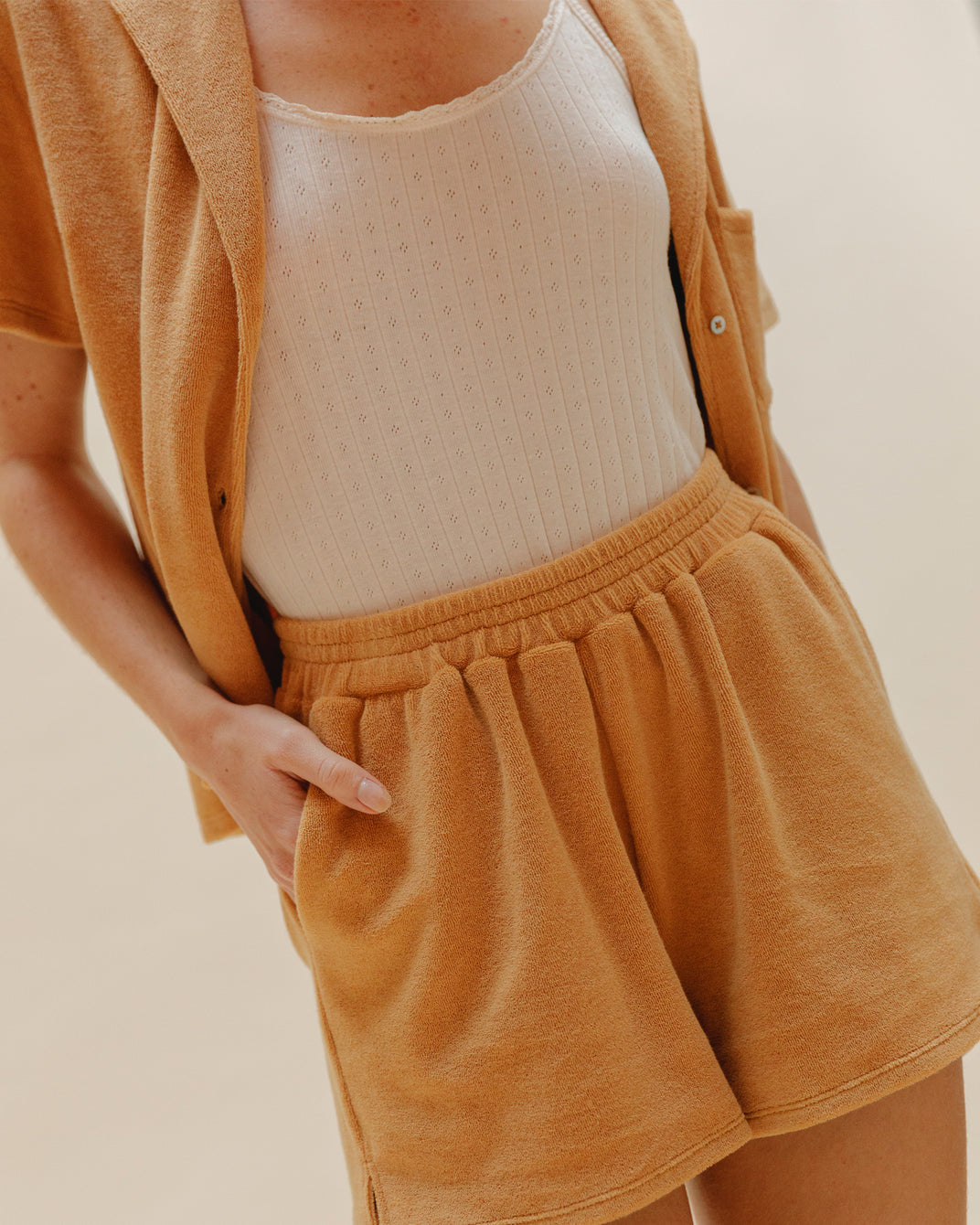 Short - éponge uni miel