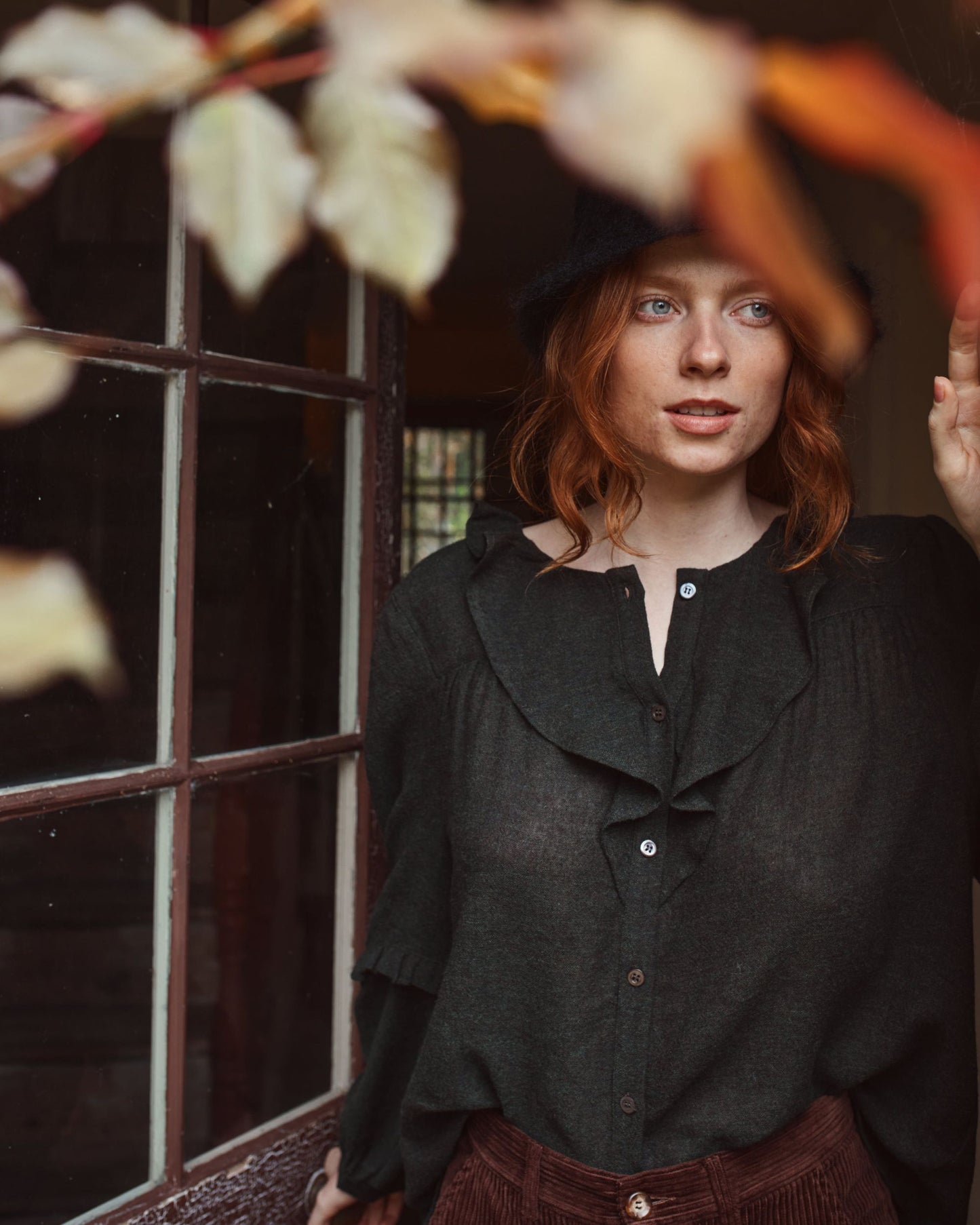 Blouse collerette noir