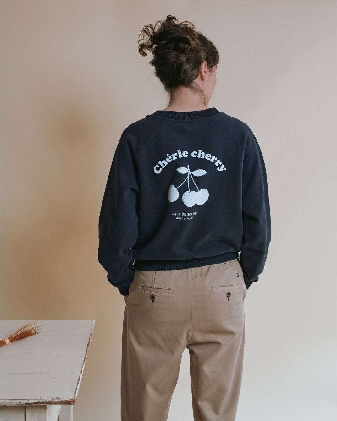 Sweat - Chérie cherry gris foncé