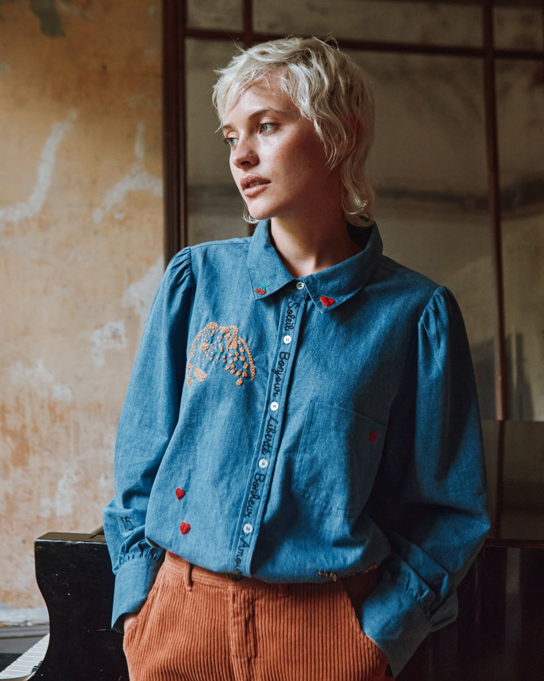 Chemise anniversaire 15 ans chambray