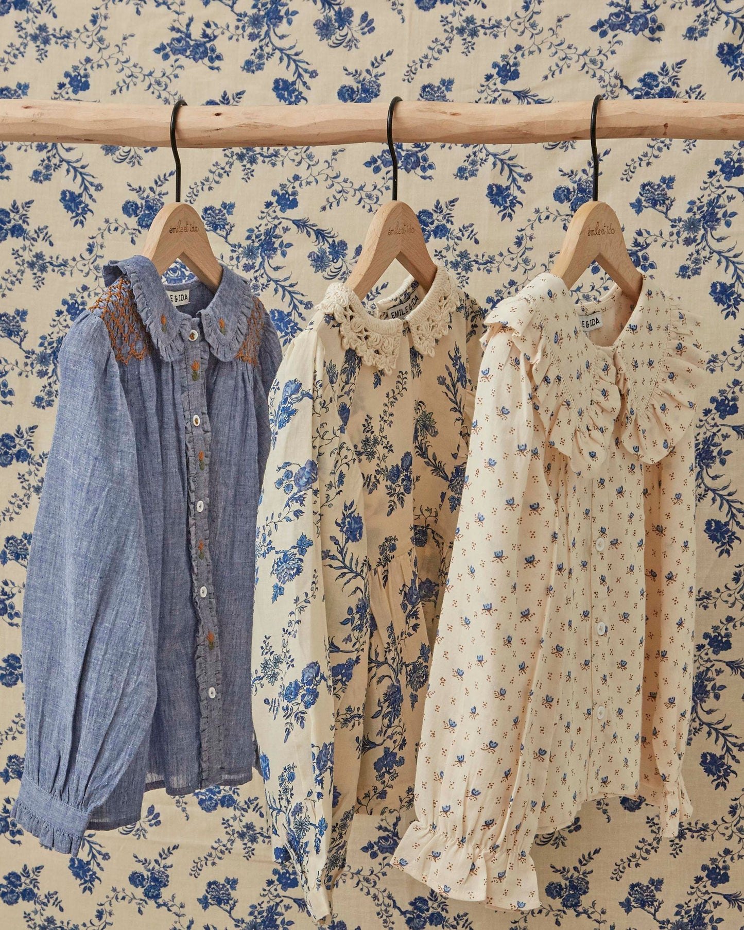 chambray smocked blouse