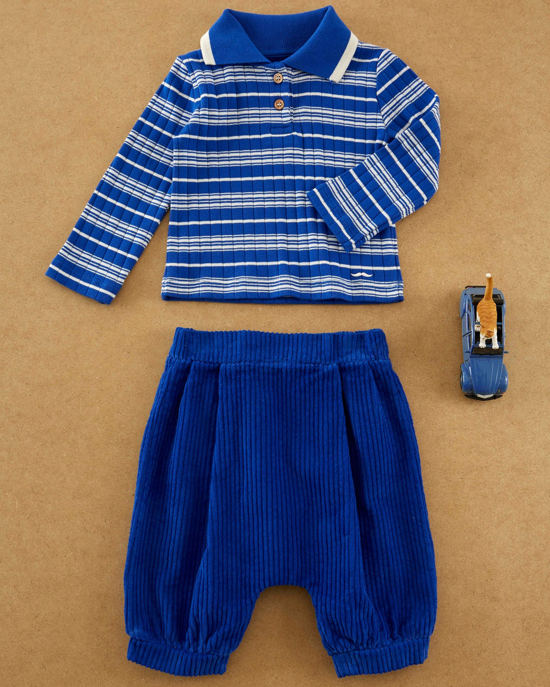 royal striped ribbed polo shirt