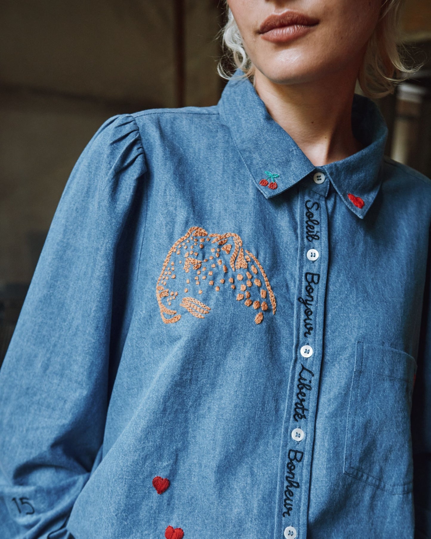 Chemise anniversaire 15 ans chambray