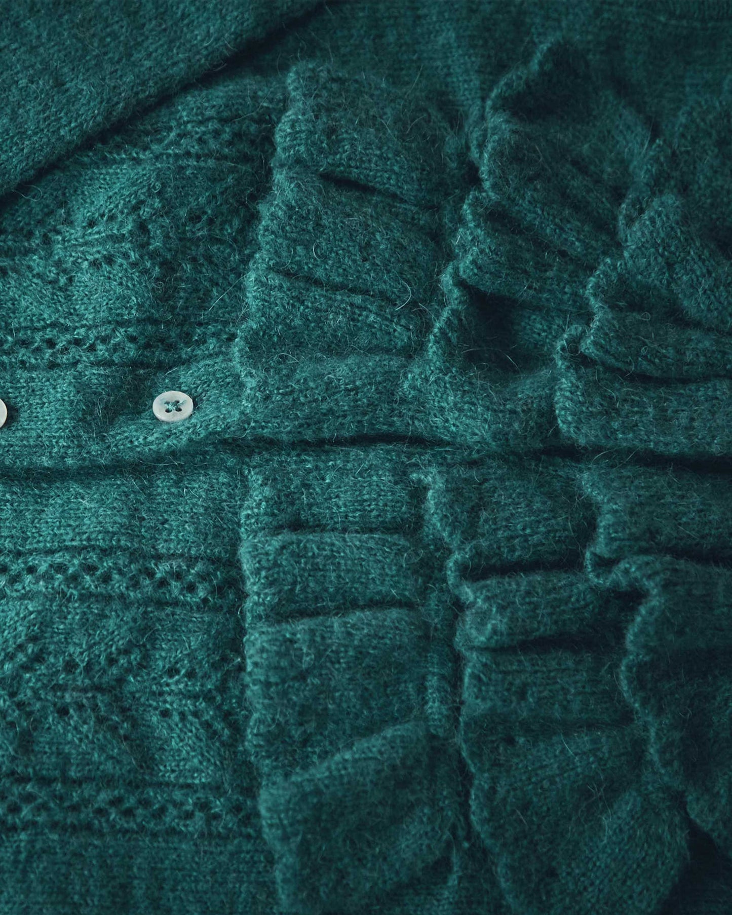 Cardigan volanté sapin