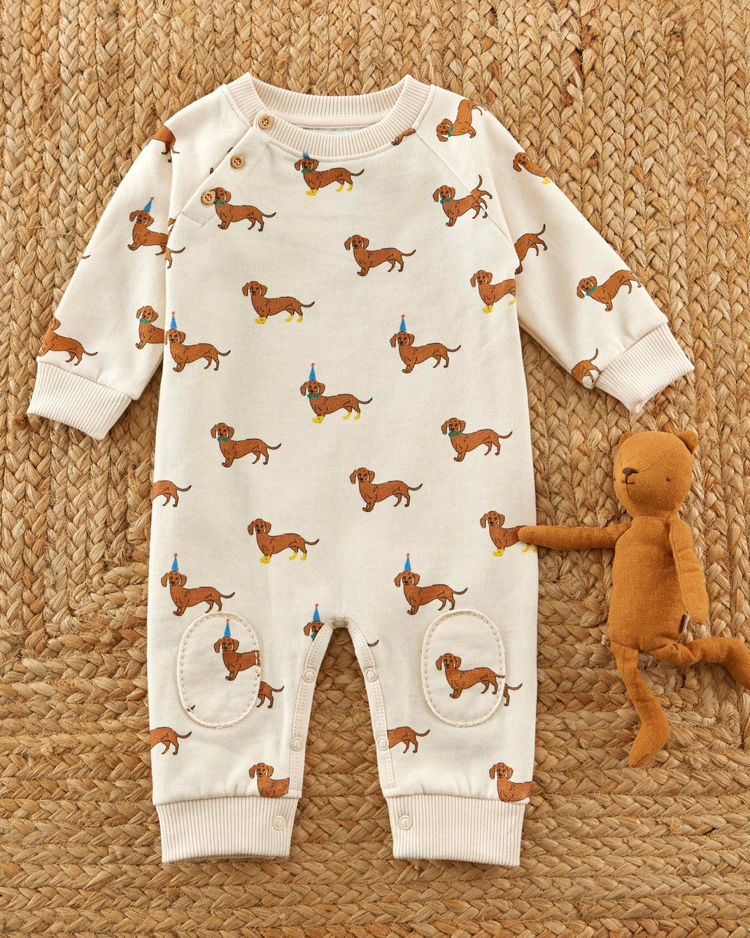 dachshund dog fleece jumpsuit