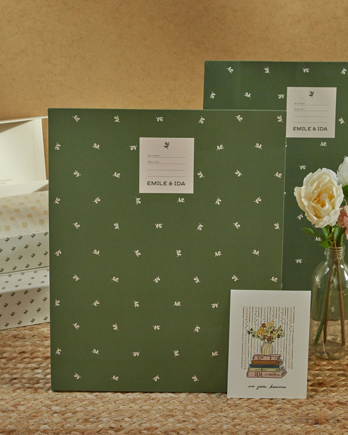 Pochette cadeau - Jonquille vert