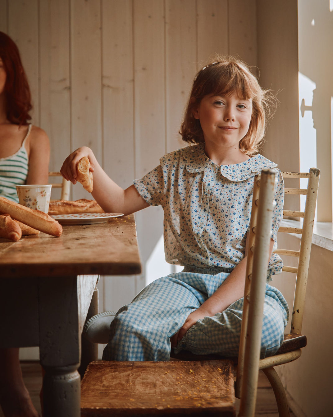 Lily of the valley flower collar blouse