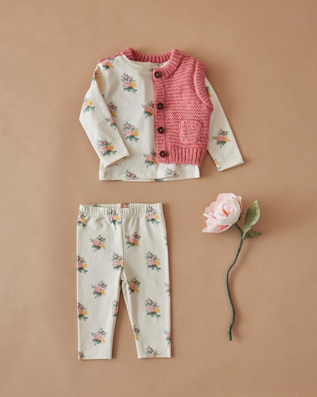 Legging - Fleuri écru