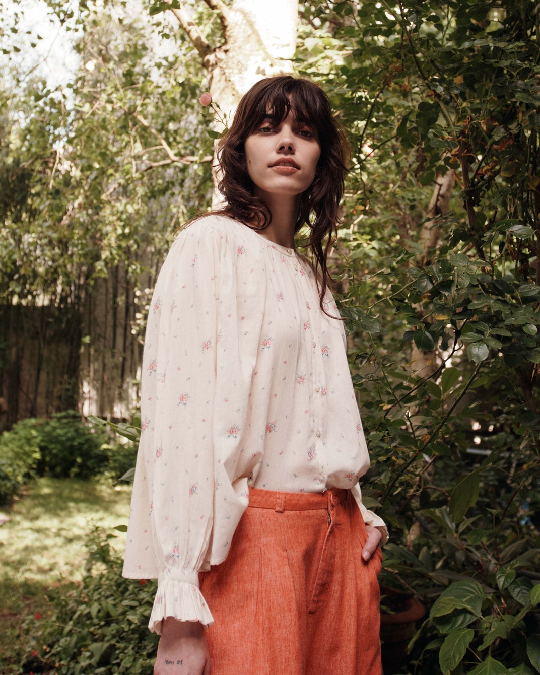Blouse - Fleurie vintage crème