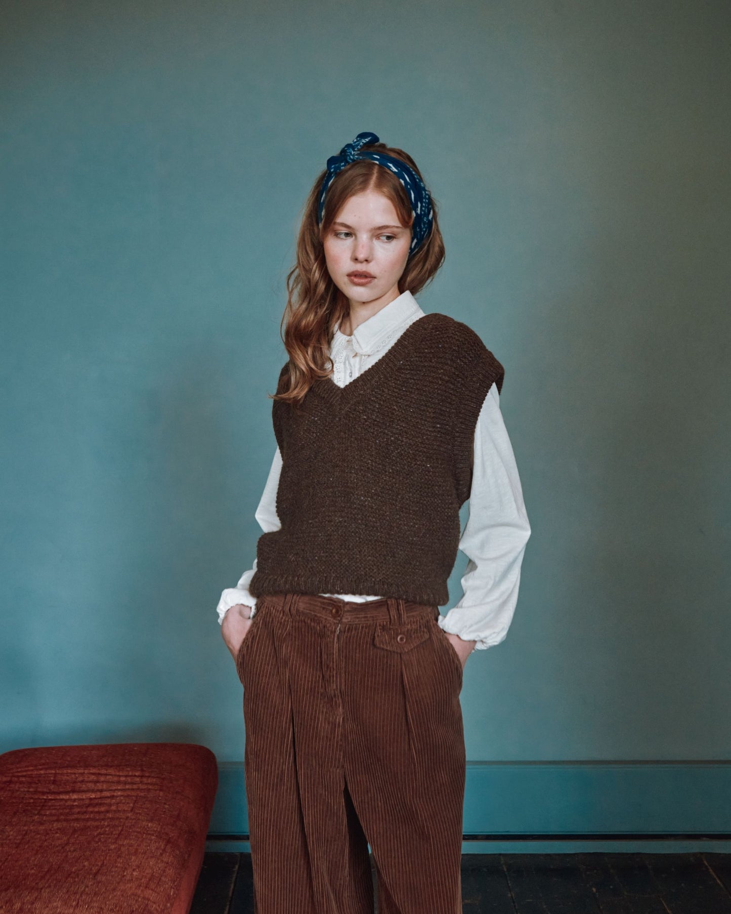 chestnut velvet shorts