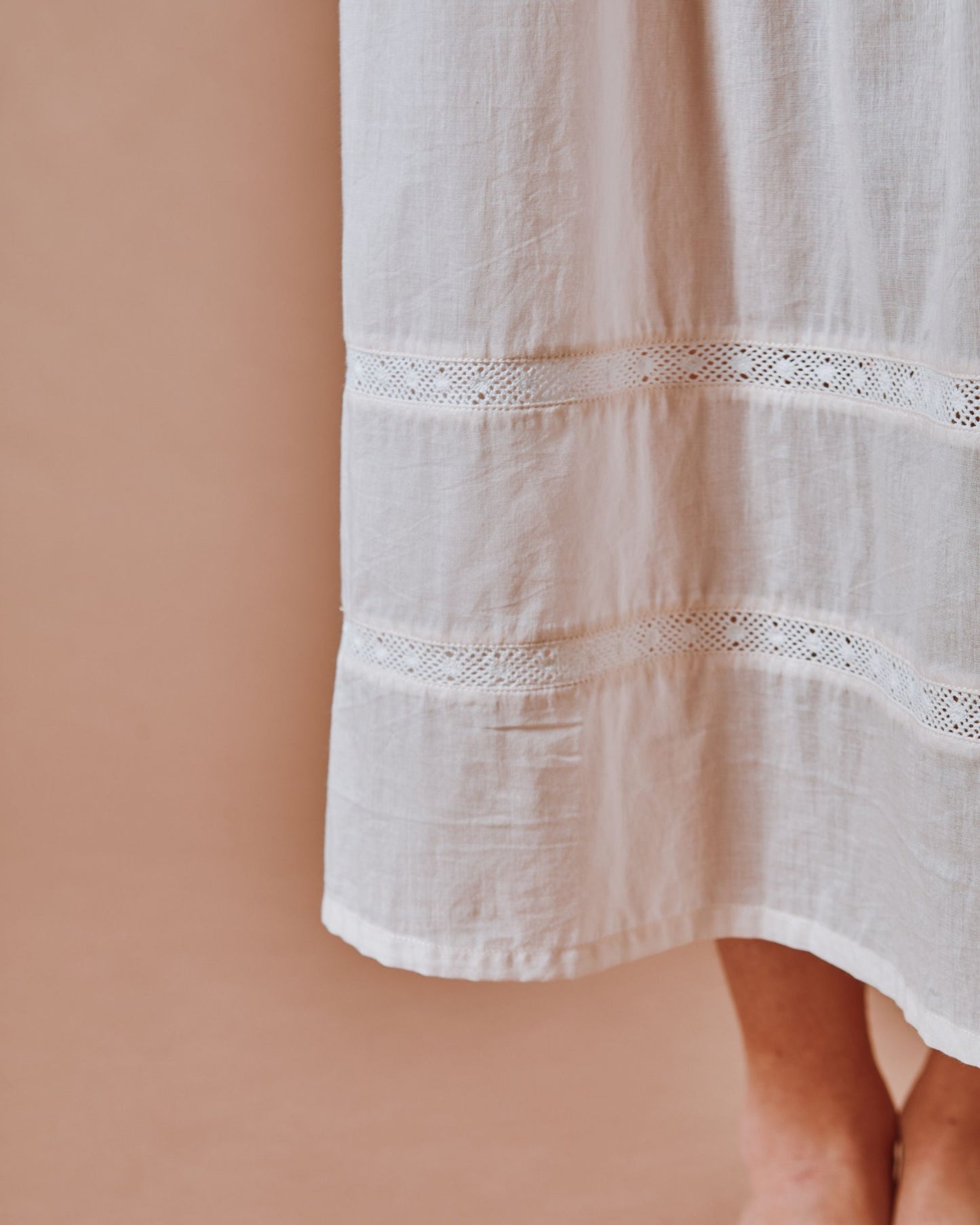 Robe longue - Dentelle crème