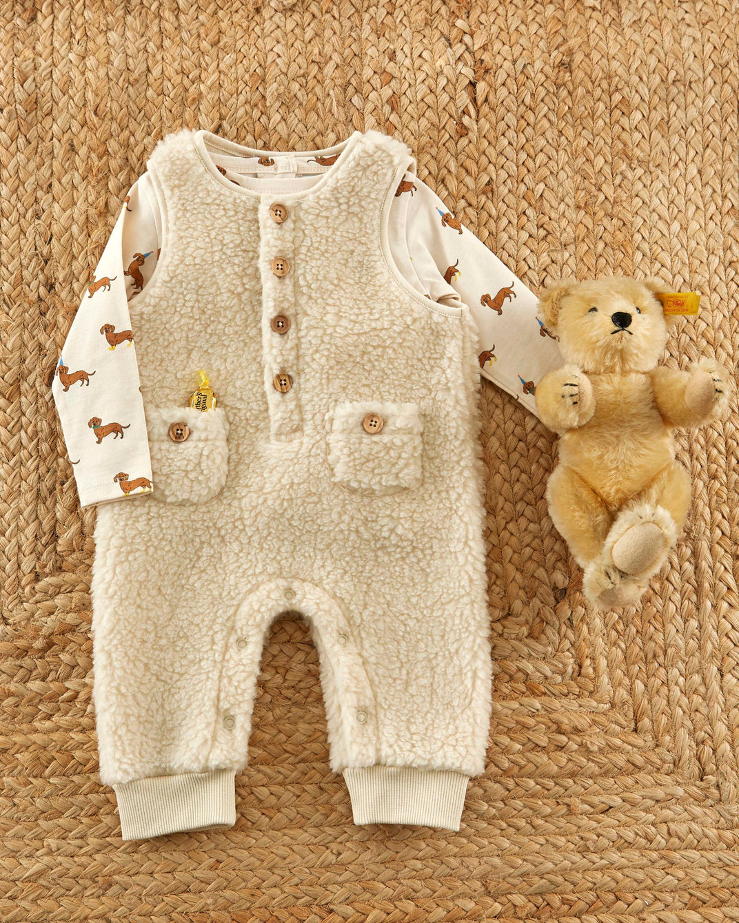 ecru sheepskin jumpsuit