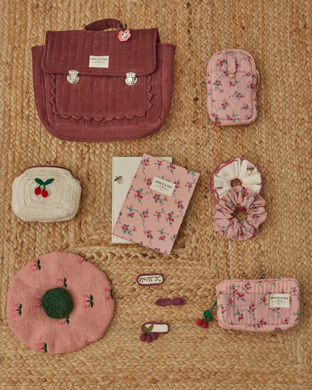 Pochette téléphone aster rose