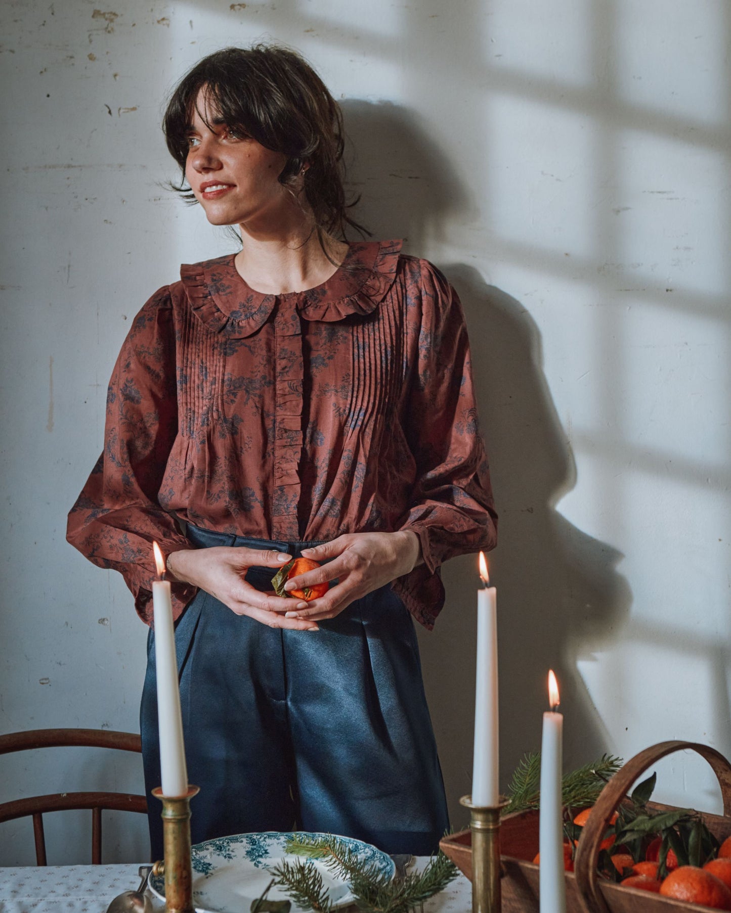 Blouse volantée orchid violine