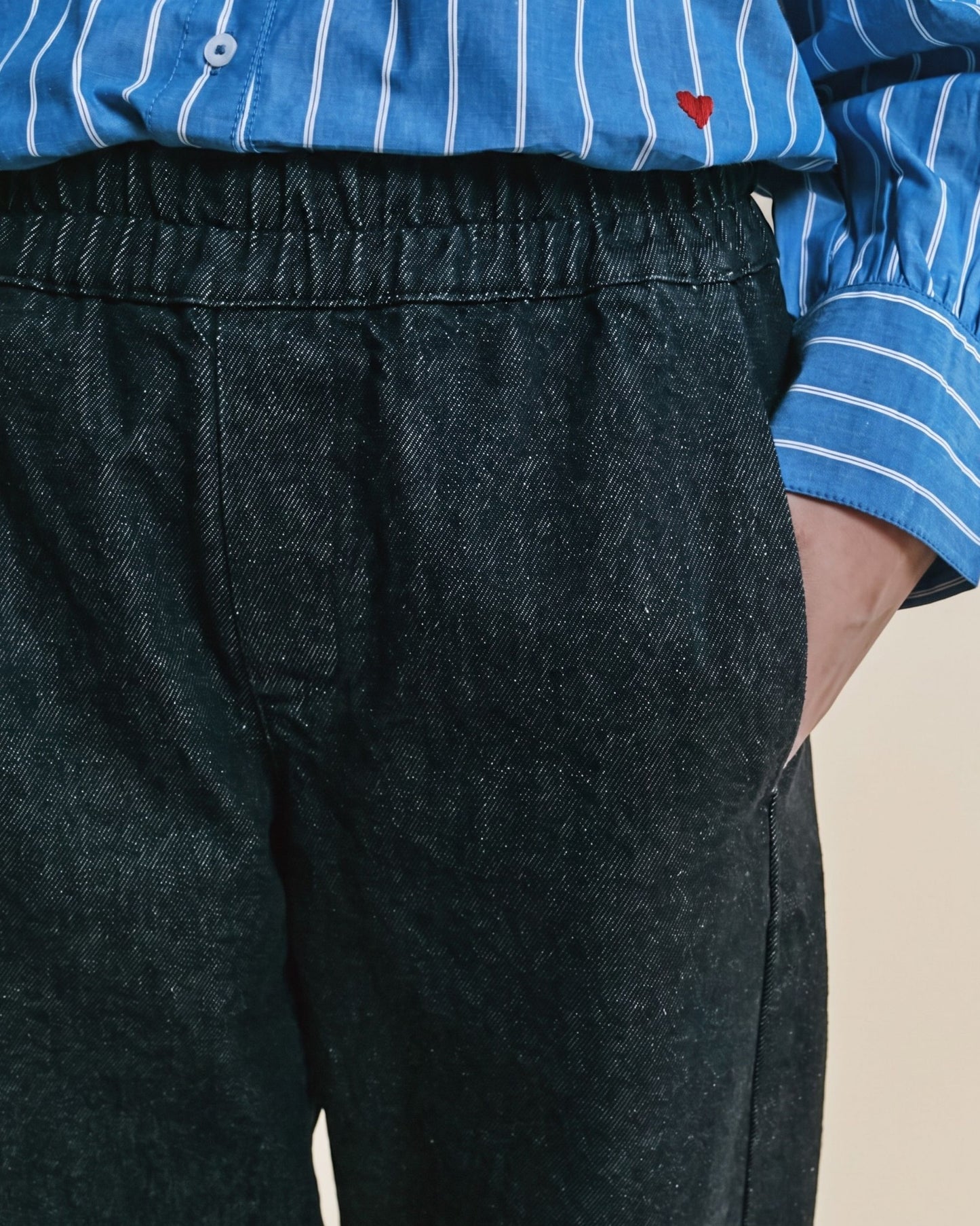 Pantalon jogger - Denim noir