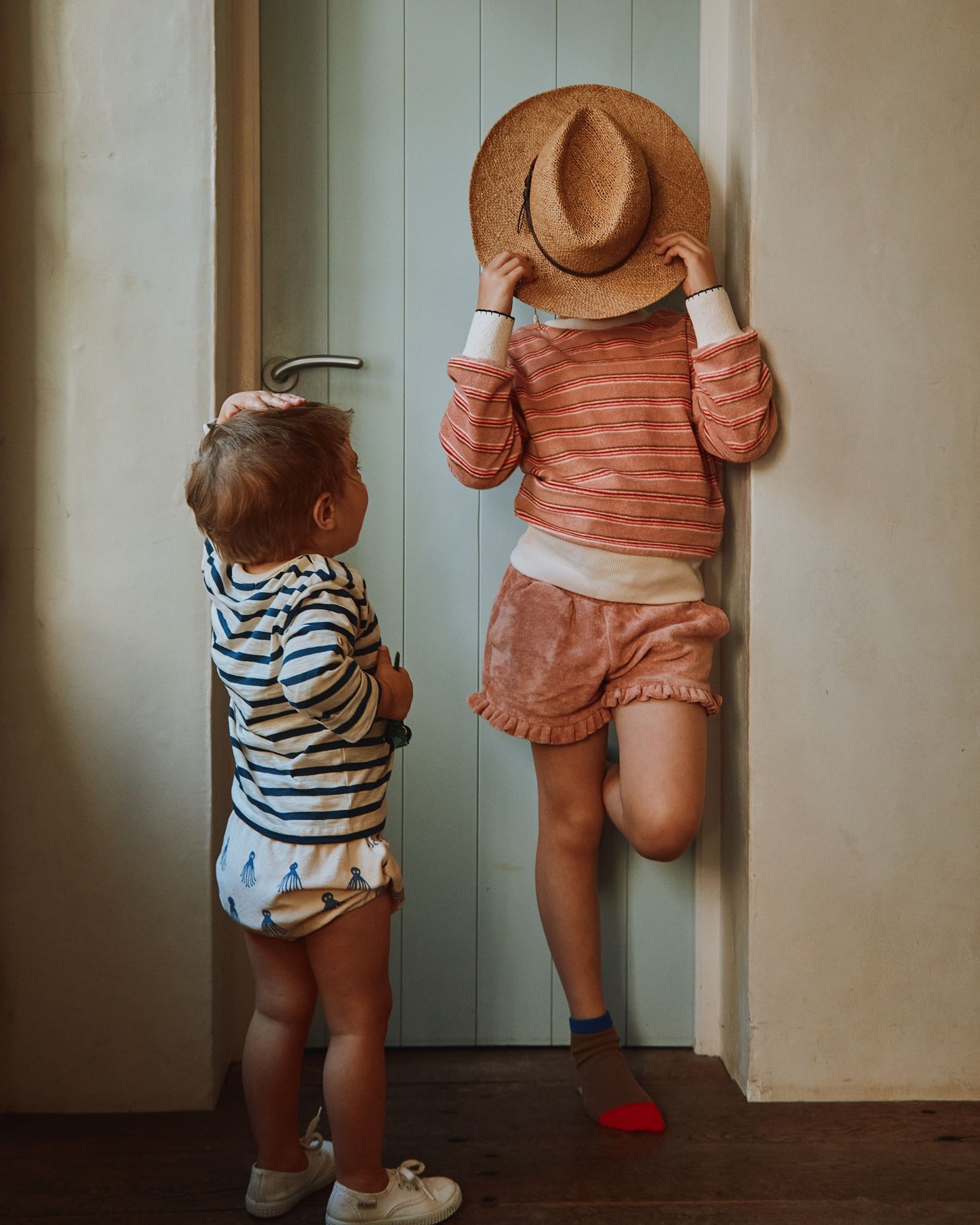 Sweat éponge rayure rosette