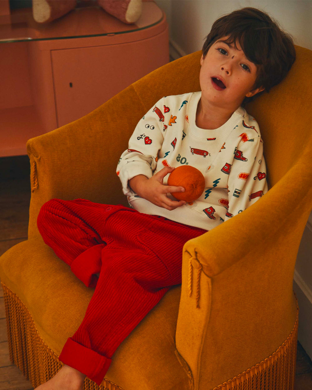 Pantalon velours rouge