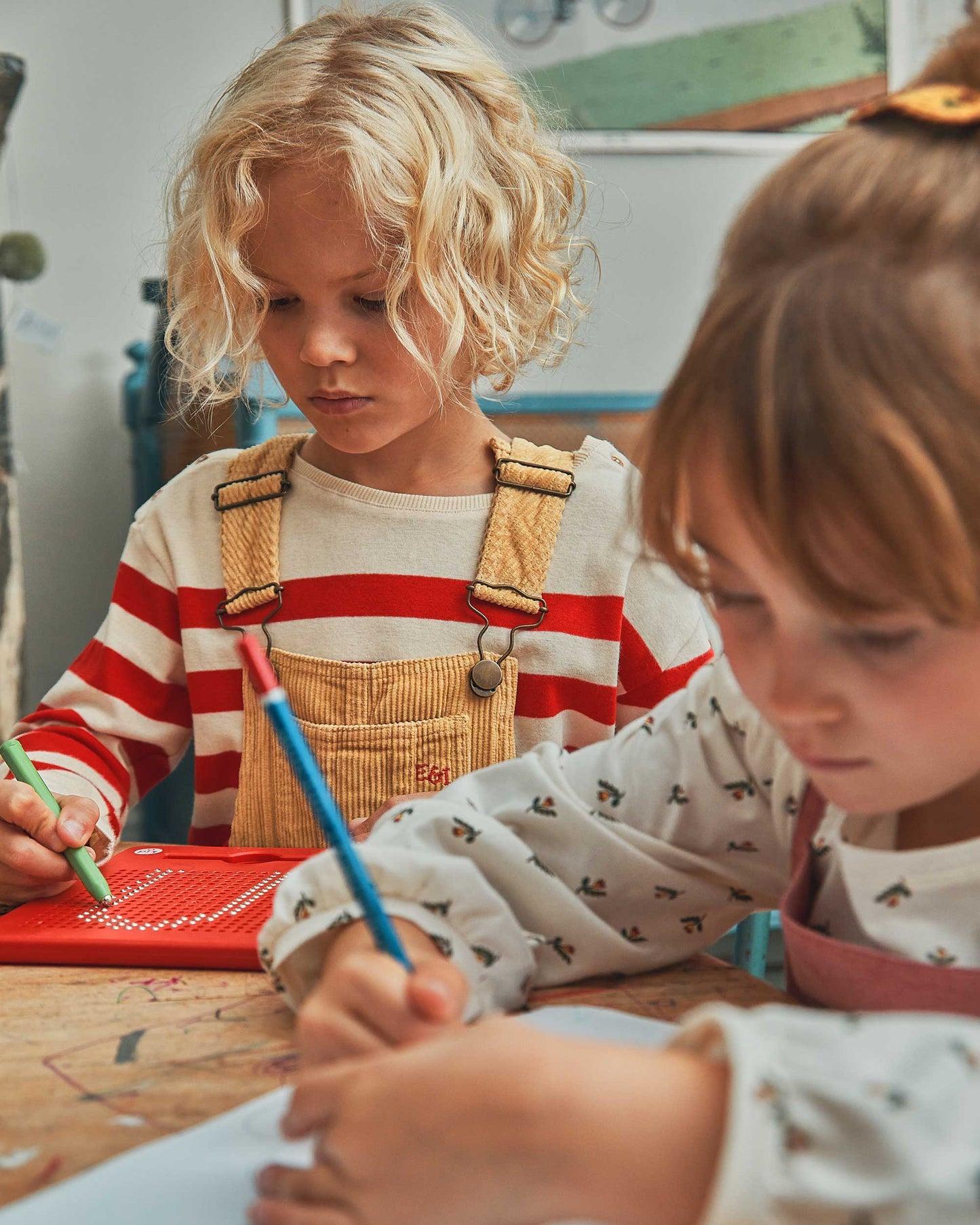 T-shirt marinière rouge et écru