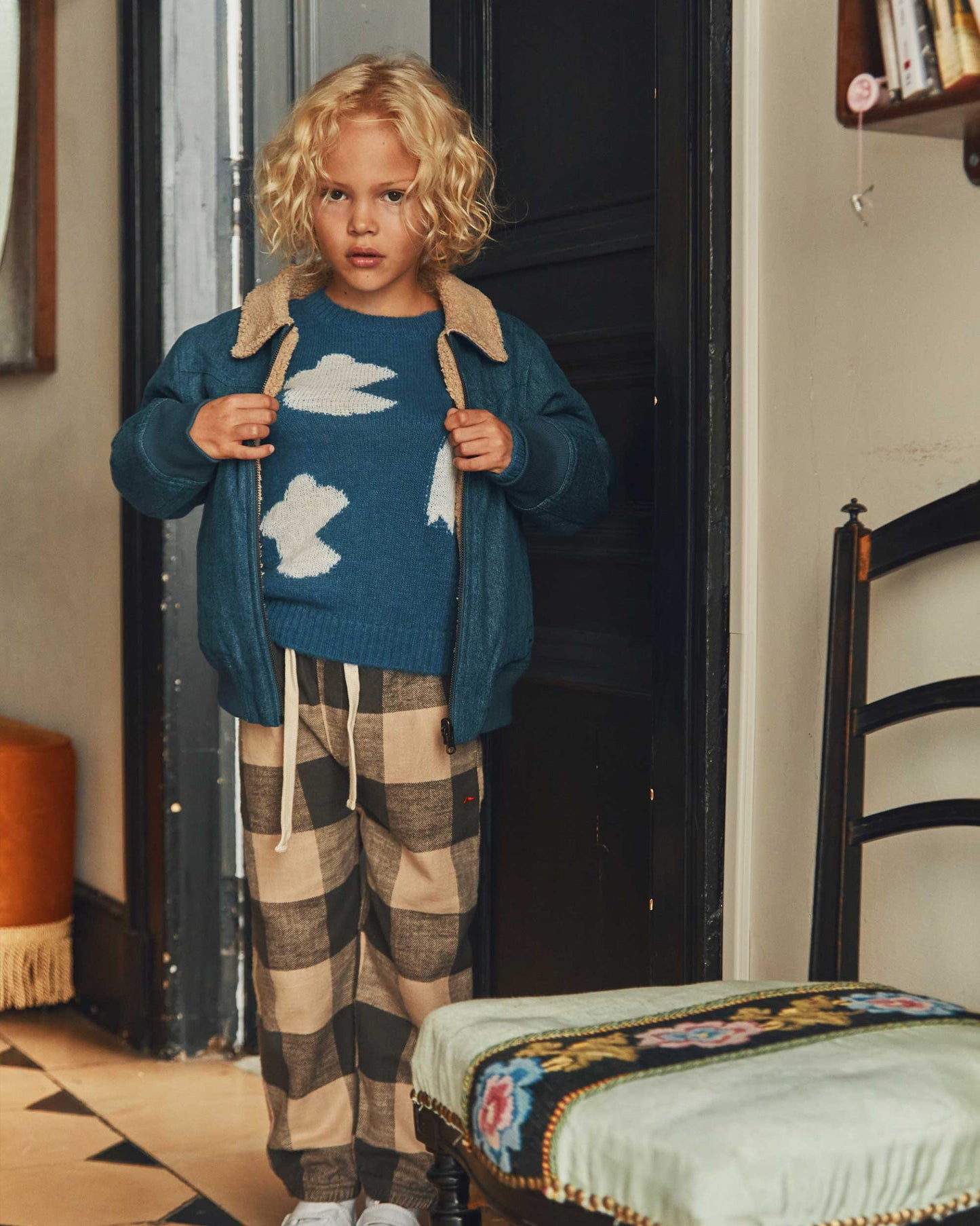 Blouson réversible denim bleu