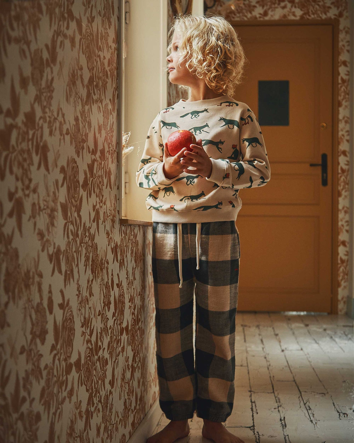Organic cotton fox sweatshirt in ecru