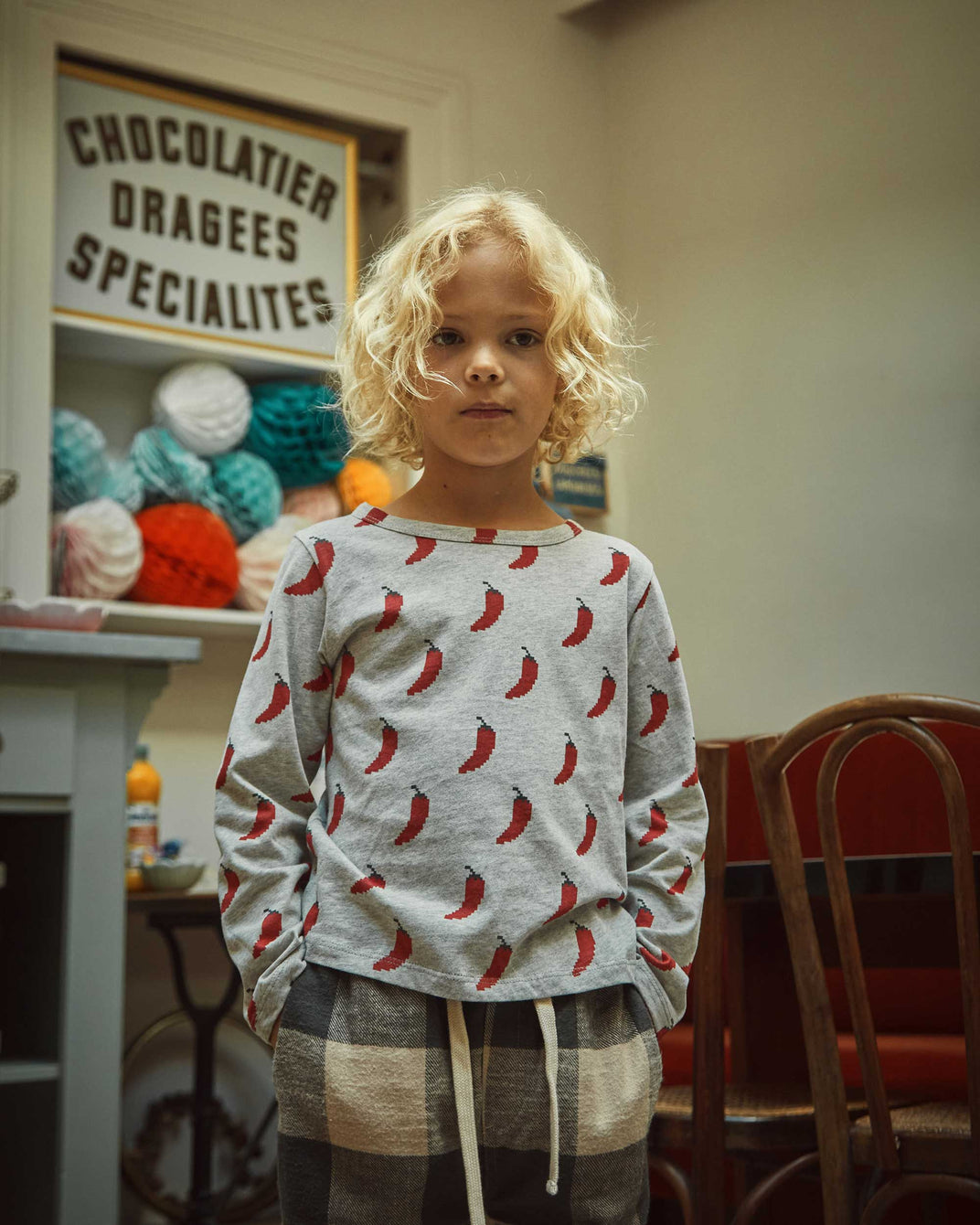 T-shirt piment coton bio gris chiné