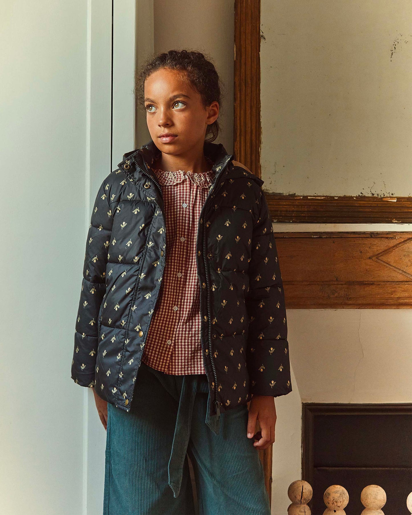 Doudoune doublée polaire jonquille bitume