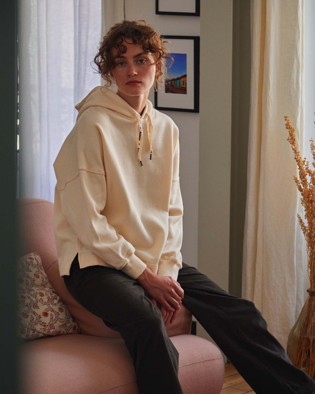 Organic cotton ecru hoodie