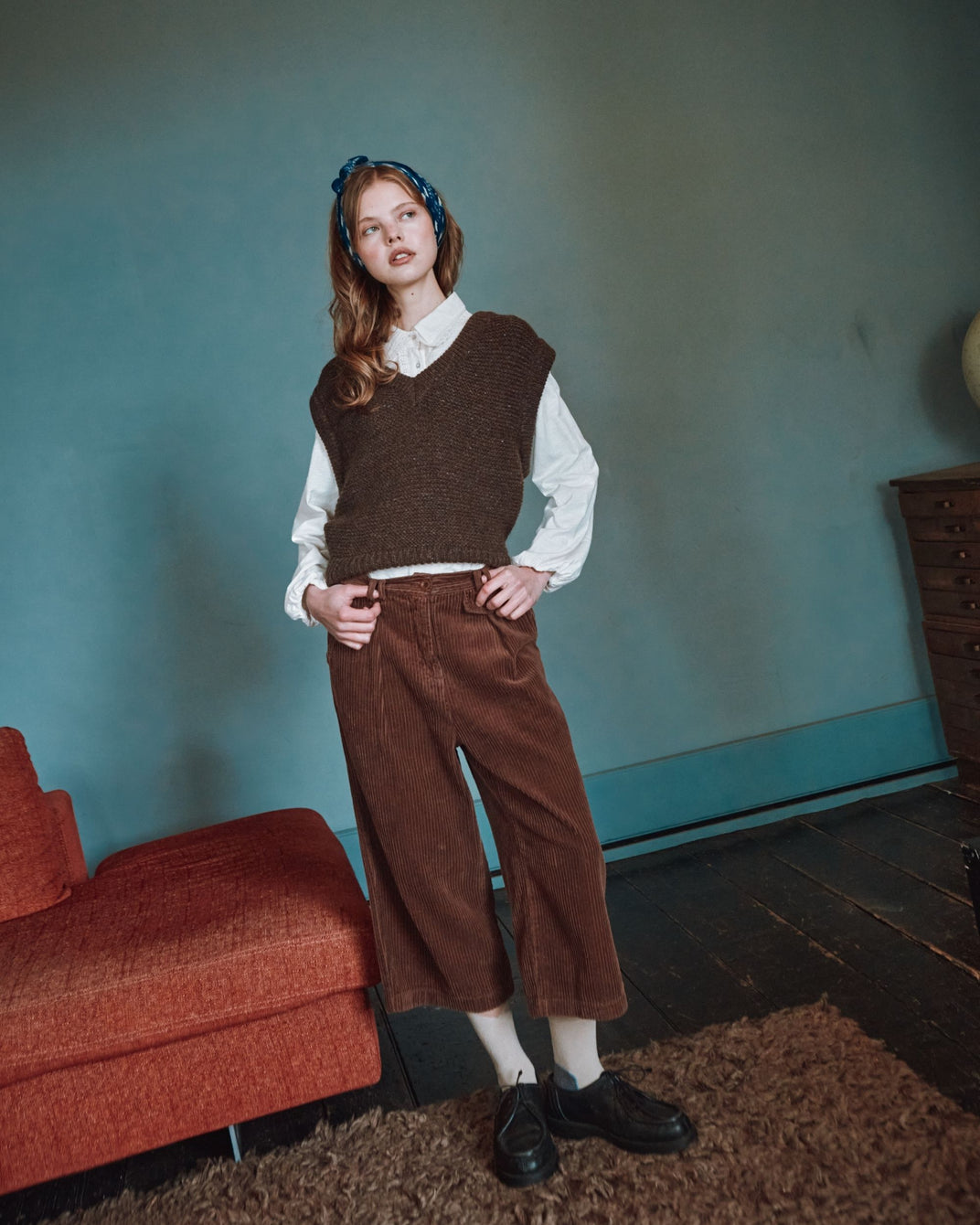 Brown sleeveless sweater