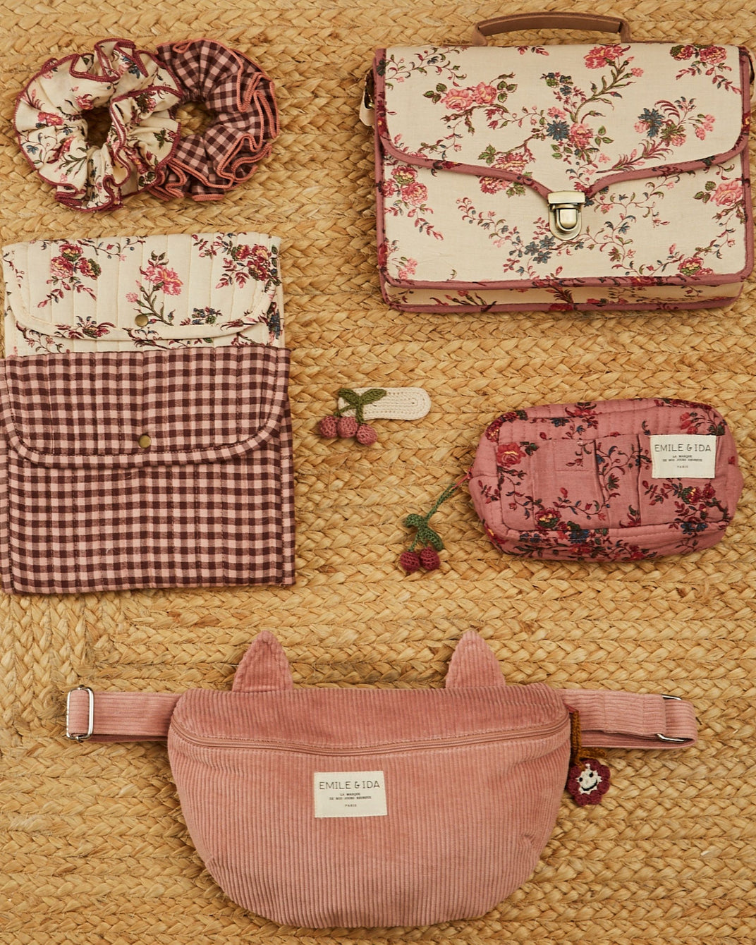 Cartable vintage orchid écru