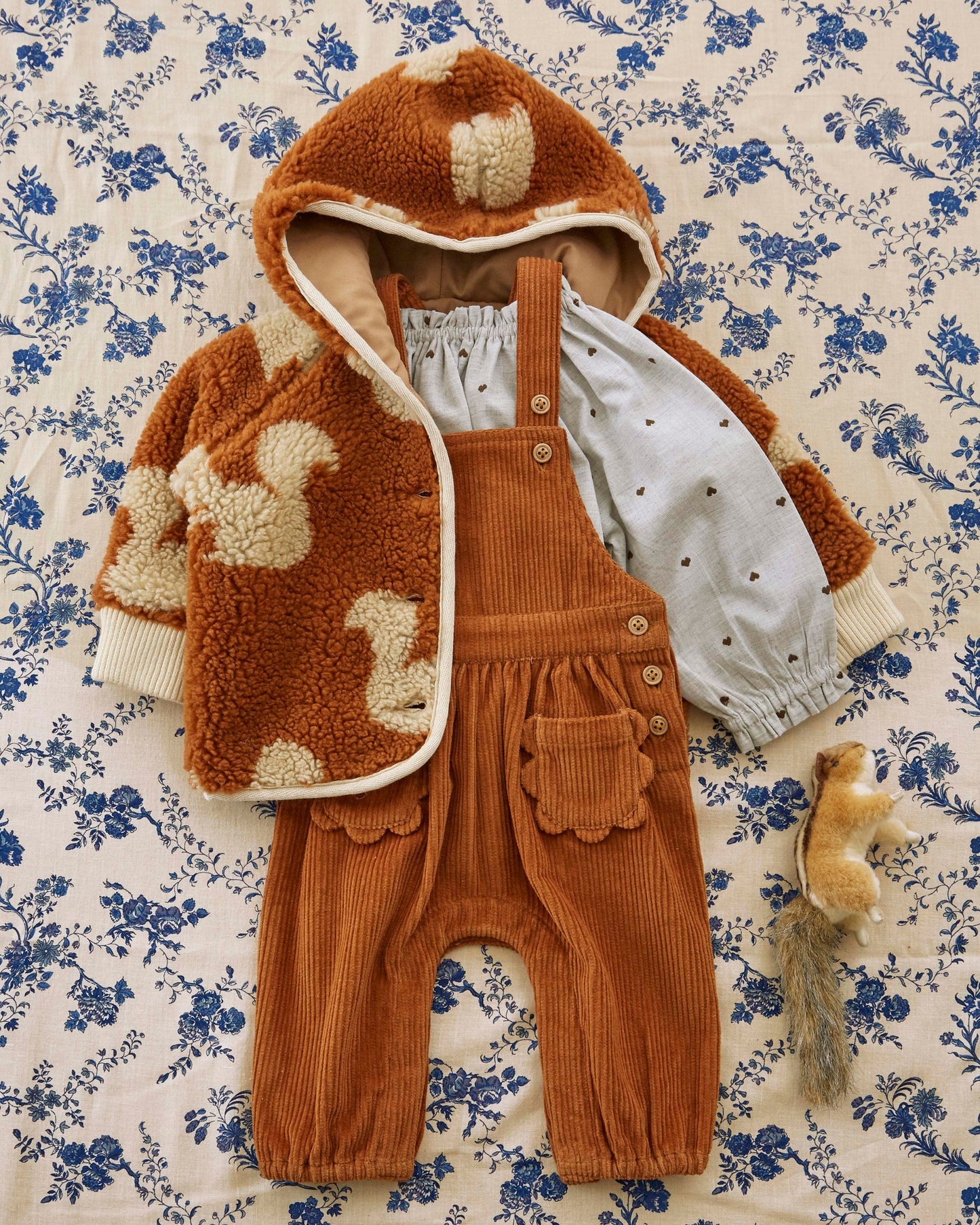 pecan velvet baby overalls