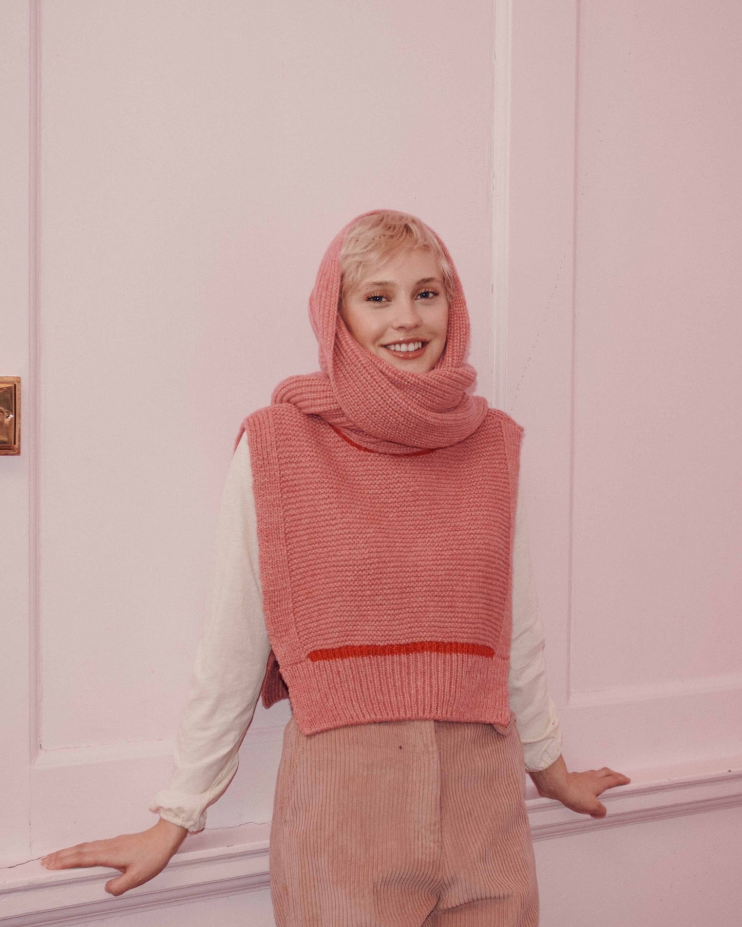 Echarpe - Laine mérinos rose